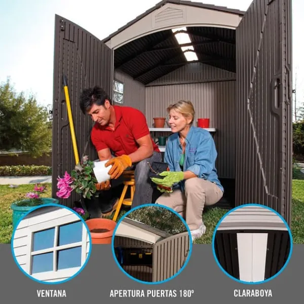 Skure, Garager & Carports^Lifetime Ultra-resistent Haveskur Med Vindue 214x213x227 Cm Uv100 Hvid