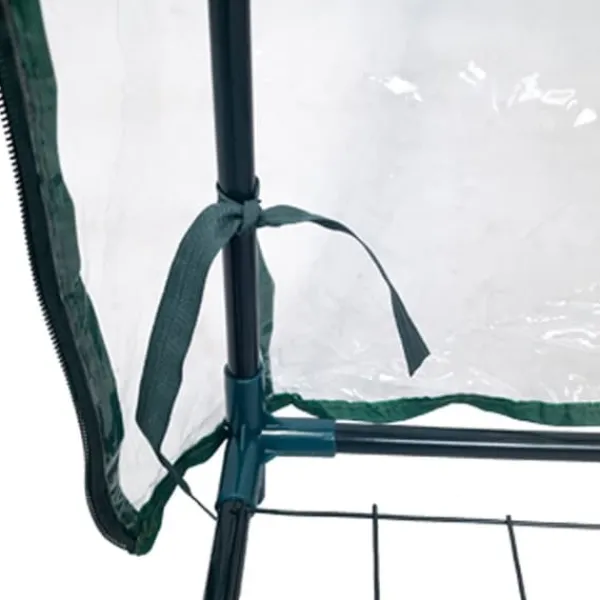 Drivhus^Lille Drivhus med 4 Hylder og PVC-Dæksler | Vandtæt Plantekasse med lynlås