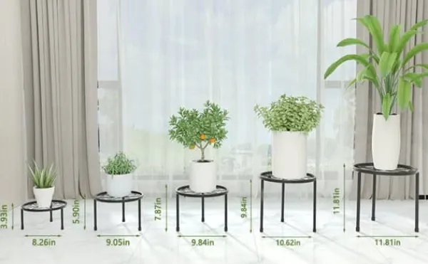 Lollanda Blomsterstativ, plantestativ, urtepotteskjuler, blomsterstøtte, til have og altan, 5-delt sæt Plantestativer