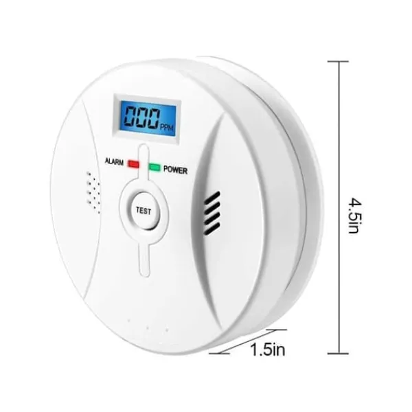 Røg- & Kulmonoxiddetektorer^Lollanda kuliltealarm med LCD-skærm – høj følsomhed, 85 dB høj advarsel, batteridrevet CO-gasdetektor