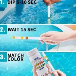 Clearance Lollanda 50-Pack 3-i-1 poolteststrimler og spa-teststrimler - pH, vandtester, alkalinitet, frit klor Pool- & Spatilbehør