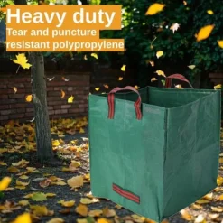 Havekurve^Lollanda 2-pak havetasker 270L – Stående havetasker med håndtag 65x65x65 cm, til blade, græs, brænde og haveaffald