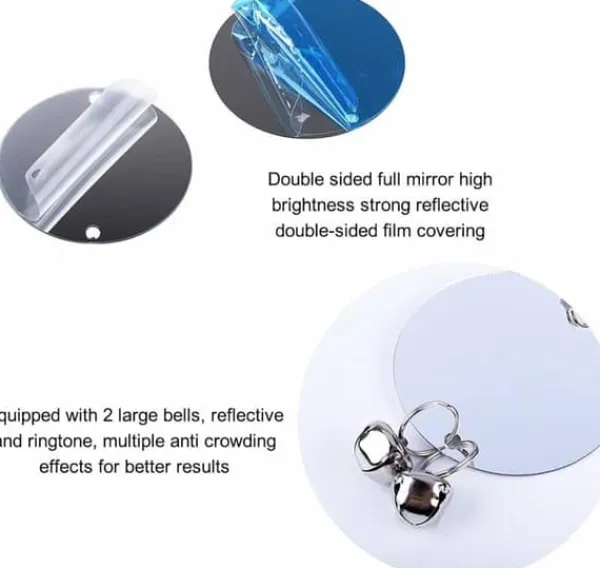 Til Fugle & Småvildt^Lollanda Reflekterende Fugleskræmsler 10 stk, Spiralformet Reflekterende Fugleskræmsel – Vindafvisende, Beskyttelse, Sølv, 30 cm