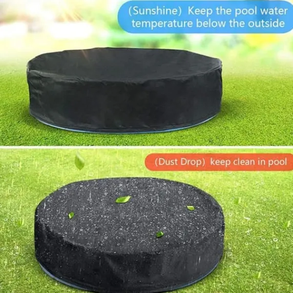 Best Lollanda Round Pool Cover til børn – Dæksel til pool, Dæksel til sandkasse og legetøj, Solskærm og Dæksel til hundebassin, 162x30cm Pool- & Spatilbehør
