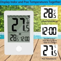 Pool- & Spatilbehør^Lollanda Trådløst Flydende Pooltermometer med LED-display, vandafvisende IPX8 - Til Pool & Spa