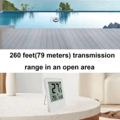 Pool- & Spatilbehør^Lollanda Trådløst Flydende Pooltermometer med LED-display, vandafvisende IPX8 - Til Pool & Spa
