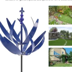 Vinddekoration^Lollanda Vindmølle til have, 3D Harlow, metalvindmøller til gård og have
