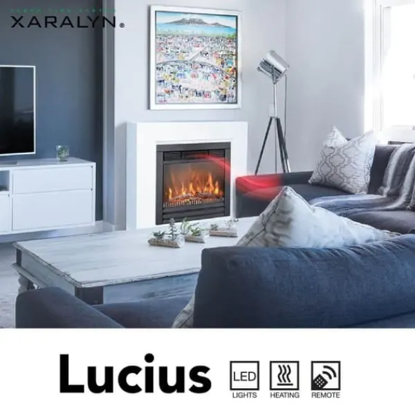Sale Lucius el-indbygningsovn - 1400 Watt varme - Fjernbetjening Pejse