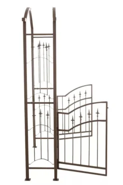 Buer, Spalier, Lysthuse Uden Tag^Luxor Exclusive Iron Rose Arch with Gate - Heavy Duty Metal Climbing Plant Support, Brown, 220cm Height