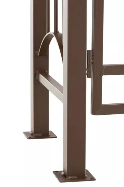 Buer, Spalier, Lysthuse Uden Tag^Luxor Exclusive Iron Rose Arch with Gate - Heavy Duty Metal Climbing Plant Support, Brown, 220cm Height