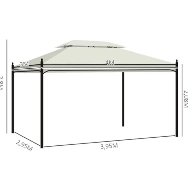 Luxuspavillon 3x4 m, creme – festtelt til have & terrasse Telte & Lysthuse
