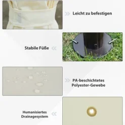 Luxuspavillon 3x4 m, creme – festtelt til have & terrasse Telte & Lysthuse