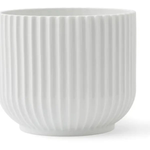 New Lyngby Flower Pot White, H 13cm - Lyngby Porcelæn Krukker & Plantebeholdere