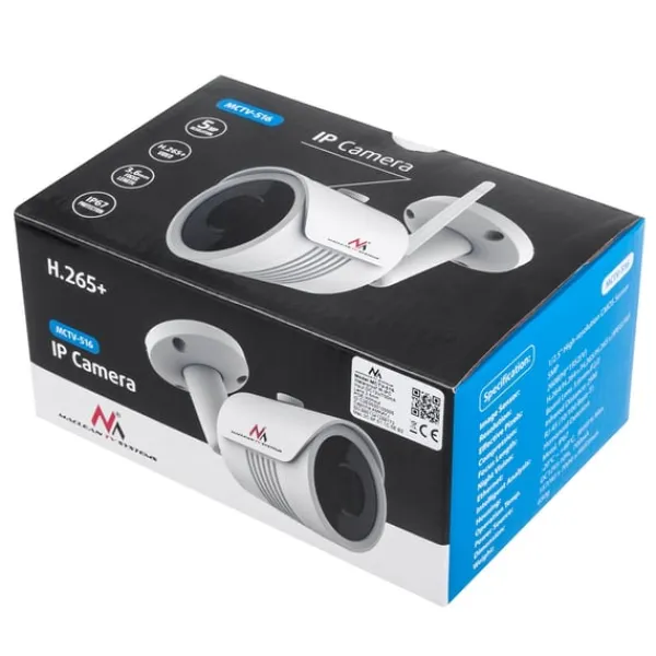 Sikkerhedsmonitorer & Videokameraer^Maclean IP-kamera IPC WiFi 5MPx udendørs, horn, CMOS 1/2.5", H.264/H.264+/H.265/H.265+/JPEG/AVI, Onvif, MCTV-516