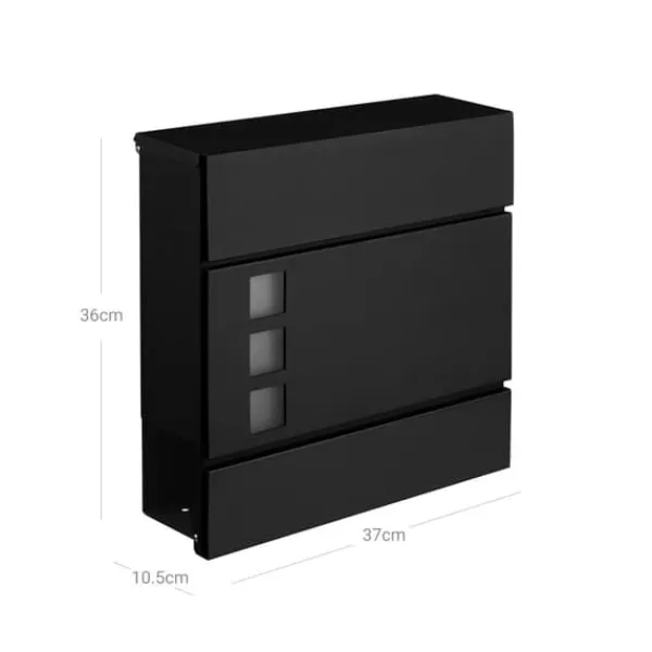 Online Mailbox - Wall Letterbox - Moderne - Låsbar - Med avisrum - Sort Postkasser & Brevindkast