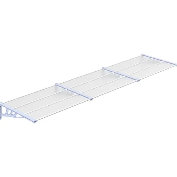 Outlet Markiser - Living dørbaldakin 358,5x90 cm polycarbonat grå og transparent Skure, Garager & Carports