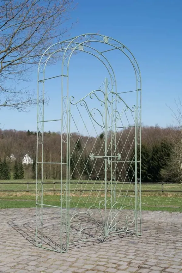 Hot Melissa Antique Green Metal Rose Arch with Double Gates - 220cm Height, 120cm Width Buer, Spalier, Lysthuse Uden Tag