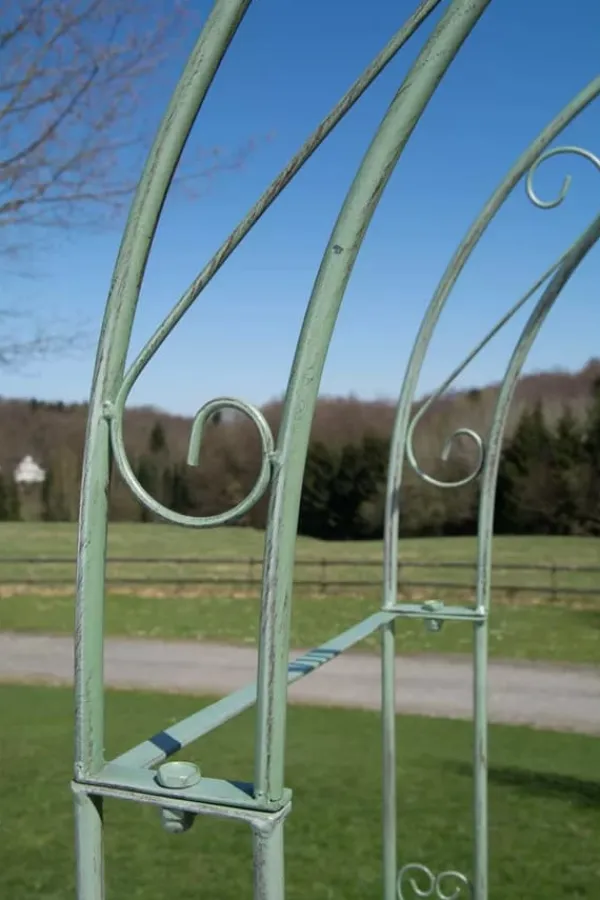 Hot Melissa Antique Green Metal Rose Arch with Double Gates - 220cm Height, 120cm Width Buer, Spalier, Lysthuse Uden Tag