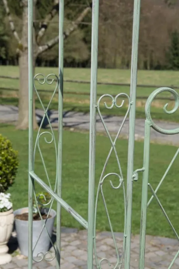 Hot Melissa Antique Green Metal Rose Arch with Double Gates - 220cm Height, 120cm Width Buer, Spalier, Lysthuse Uden Tag