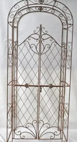 Buer, Spalier, Lysthuse Uden Tag^Melissa Metal Rose Arch with Gate - White, Climbing Plant Support, Garden Decor, 220x120x40cm