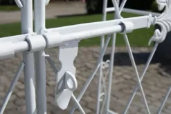 Buer, Spalier, Lysthuse Uden Tag^Melissa Metal Rose Arch with Gate - White, Climbing Plant Support, Garden Decor, 220x120x40cm