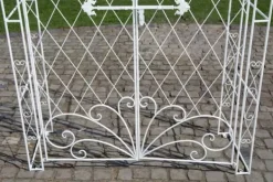Buer, Spalier, Lysthuse Uden Tag^Melissa Metal Rose Arch with Gate - White, Climbing Plant Support, Garden Decor, 220x120x40cm