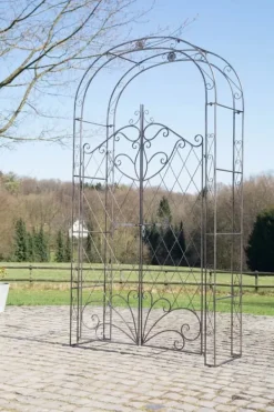Discount Melissa Rose Arch with Gate - Handcrafted Iron Climbing Plant Support, Bronze Finish, 220cm Buer, Spalier, Lysthuse Uden Tag