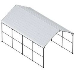 Clearance Metal Carport 12' x 20', Heavy Duty Udendørs Garage, Robust, Velegnet til både, Beskyttelse mod vejr og UV-stråler Skure, Garager & Carports