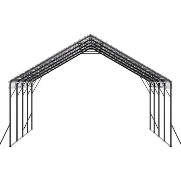 Best Metal Carport 20x20 fod, Udendørs Bilgarage, Kraftig og Vejrbestandig Skure, Garager & Carports