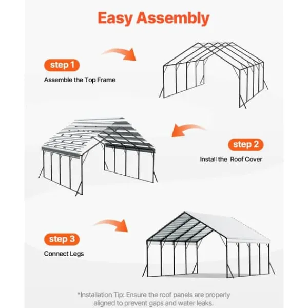 Best Metal Carport 20x20 fod, Udendørs Bilgarage, Kraftig og Vejrbestandig Skure, Garager & Carports