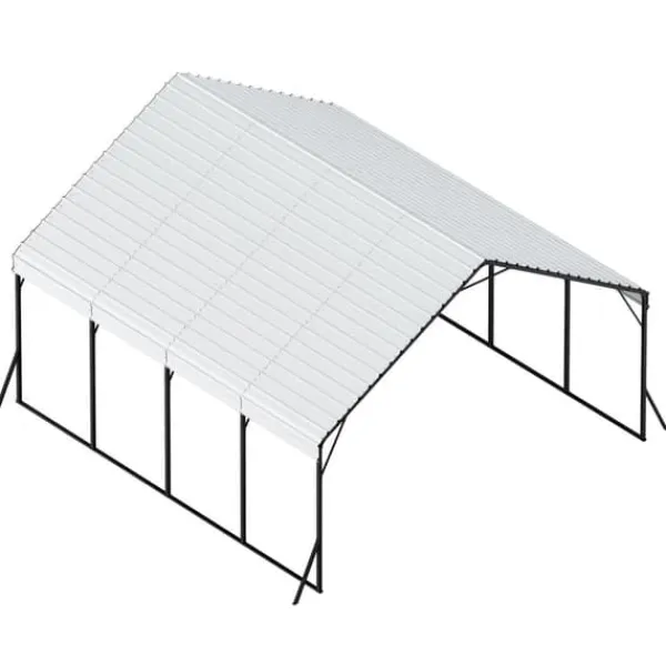Best Metal Carport 20x20 fod, Udendørs Bilgarage, Kraftig og Vejrbestandig Skure, Garager & Carports