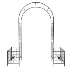 Buer, Spalier, Lysthuse Uden Tag^Metal havebue til klatreplanter, holdbar sort bue til roser og vinstokke, perfekt til bryllup, fest og have 7,15 fod