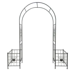 Buer, Spalier, Lysthuse Uden Tag^Metal havebue til klatreplanter, holdbar sort bue til roser og vinstokke, perfekt til bryllup, fest og have 7,15 fod