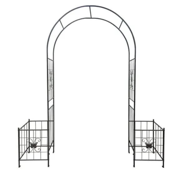 Buer, Spalier, Lysthuse Uden Tag^Metal havebue til klatreplanter, holdbar sort bue til roser og vinstokke, perfekt til bryllup, fest og have 7,15 fod