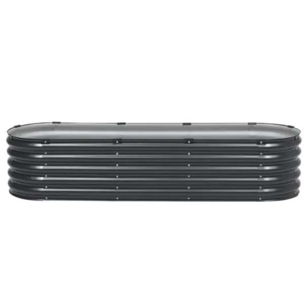Plantningsbænke^Metal Hævet Haveseng, 6,56x1,96x1,4 Fod, Galvaniseret Plantekasse, Mørkegrå, Holdbar, Vejrbestandig, Ideel til Haveindretning