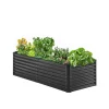 Plantningsbænke^Metal Hævet Haveseng 6x3x2ft, Galvaniseret Plantekasse, Mørkegrå, Holdbar og Vandafvisende, Ideel til Udendørs Brug