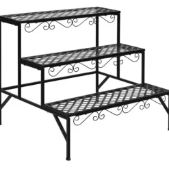 Plantestativer^Metal Plante Stativ, 70x60x60.5 cm, Sort