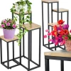Discount Metal stående blomsterstativ til blomster og planter, 3-etagers hylde, loft 68 Plantestativer