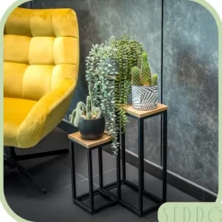 Discount Metal stående blomsterstativ til blomster og planter, 3-etagers hylde, loft 68 Plantestativer