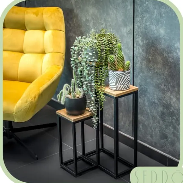 Discount Metal stående blomsterstativ til blomster og planter, 3-etagers hylde, loft 68 Plantestativer