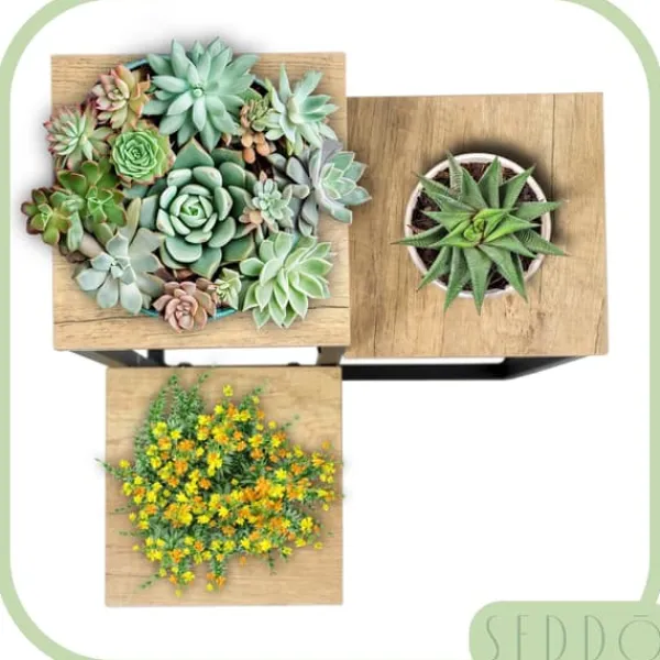 Discount Metal stående blomsterstativ til blomster og planter, 3-etagers hylde, loft 68 Plantestativer