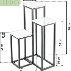 Discount Metal stående blomsterstativ til blomster og planter, 3-etagers hylde, loft 68 Plantestativer