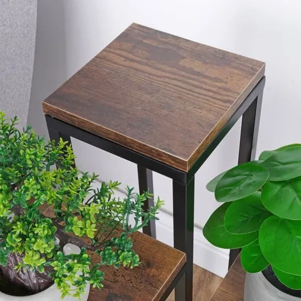 Sale Metalblomsterstativ 4-lags, niveaudelt stativ til potter, planter og blomster Plantestativer