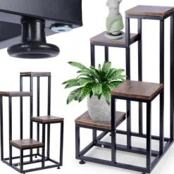 Sale Metalblomsterstativ 4-lags, niveaudelt stativ til potter, planter og blomster Plantestativer