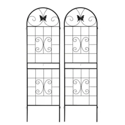 Krukker & Plantebeholdere^Metalgitter 2-pak til klatreplanter, støtte til potteplanter, stueplanter, blomster, grøntsager og havedekoration indendørs/udendørs