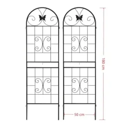 Krukker & Plantebeholdere^Metalgitter 2-pak til klatreplanter, støtte til potteplanter, stueplanter, blomster, grøntsager og havedekoration indendørs/udendørs