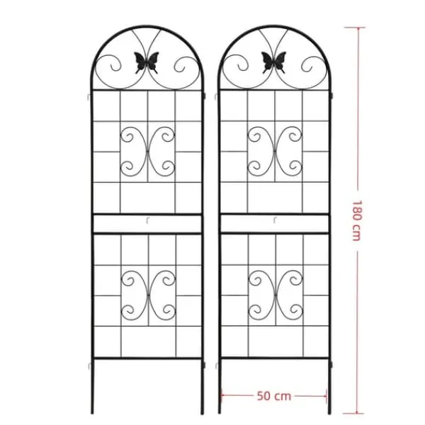 Krukker & Plantebeholdere^Metalgitter 2-pak til klatreplanter, støtte til potteplanter, stueplanter, blomster, grøntsager og havedekoration indendørs/udendørs