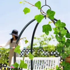 Discount Metaltårn havepergola til klatrere, roser, blomster, haveplanter, metal Buer, Spalier, Lysthuse Uden Tag