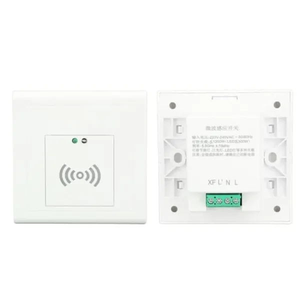 Clearance Mikrobølgesensor lyskontakt 86 panel, justerbar 360 grader, trappesensor, 220-240V Sensorer Til Sikkerhedssystemer