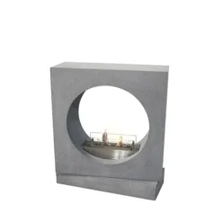 Hot Milano bioethanol tunnel pejs - Beton udseende - Fritstående - Dekorativ pejs - 2 KW varme Pejse